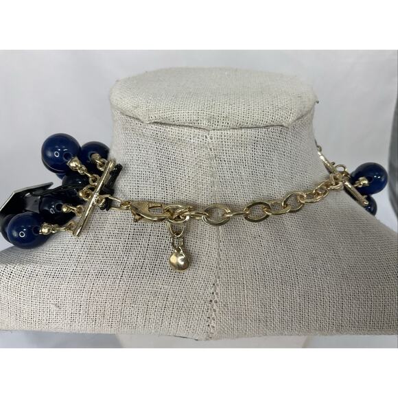 NORDSTORM RCK BAUBLEBAR BRILLIANT BLUE GRADUATED 5 MULTISTRAND NECKLACE 9 IN - Picture 4 of 5